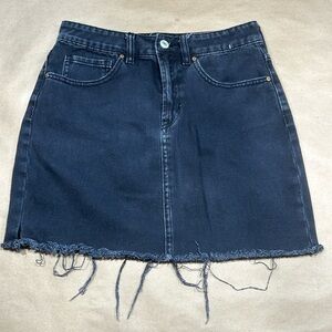 Pacsun Black Rough Edge Jean Skirt Sz 27